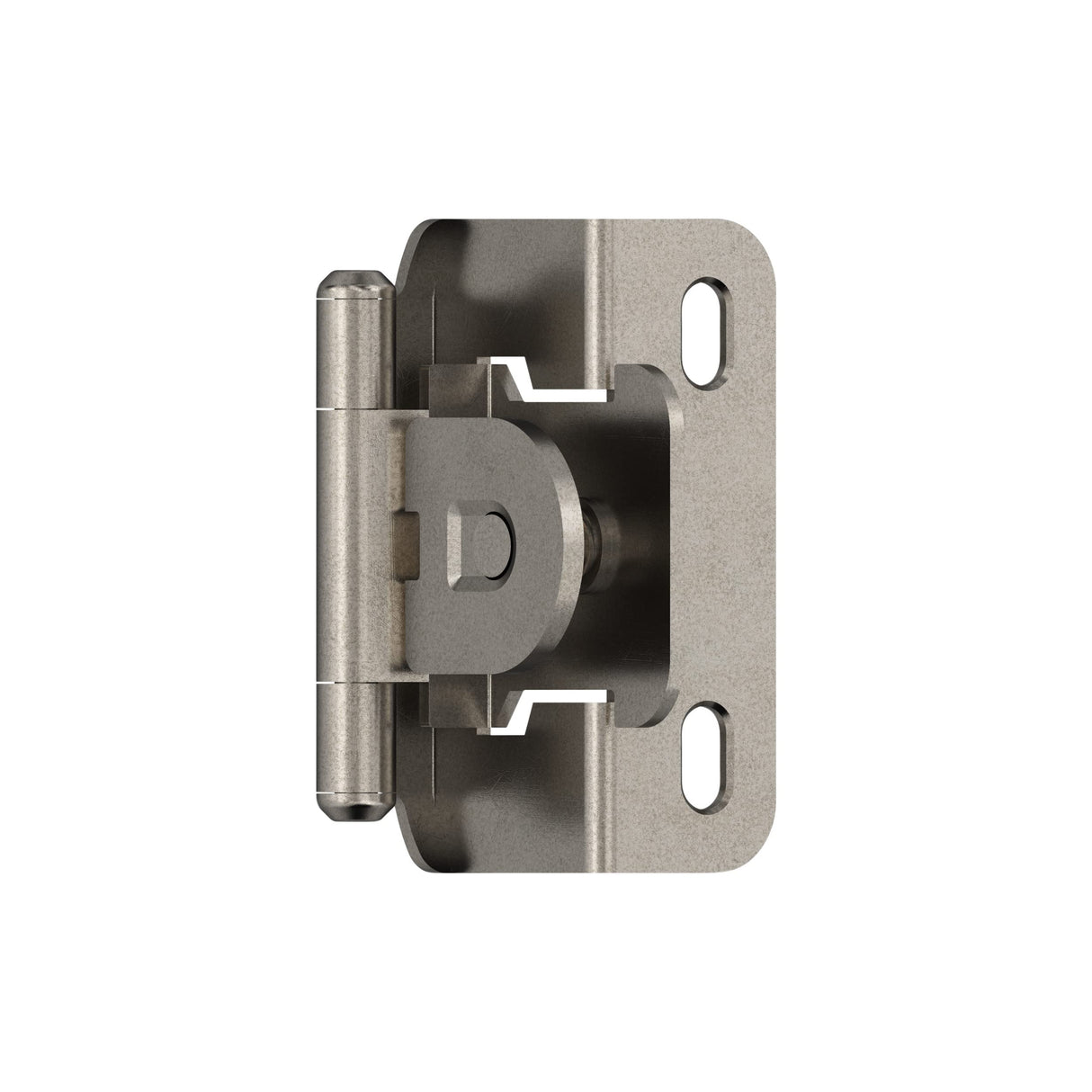 Amerock BPR871914 Cabinet Hinge 1/2 in (13 mm) Overlay Single Demountable Partial Wrap Nickel Kitchen Cabinet Door Hinge 1 Pair/2 Pack Functional Hardware