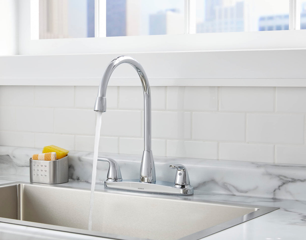 Gerber G0040168 Viper Two Handle High-arc Kitchen Faucet W/out Sidespray - Chrome