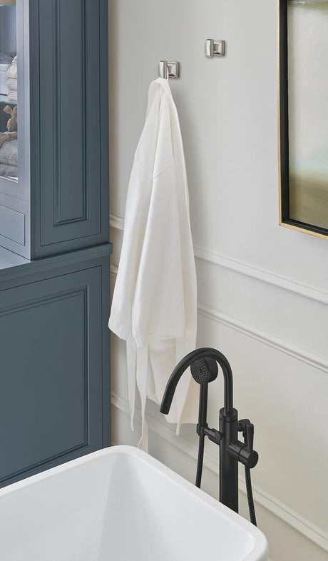 Amerock BH3603026 Chrome Single Robe Hook 2-1/8 in. (54 mm) Length Towel Holder Revitalize Towel Hook for Bathroom Bathroom Hardware Bath Accessories