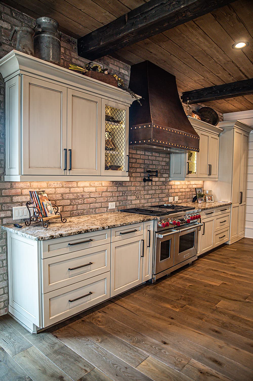 36 Inch 1250 CFM Hammered Copper Wall Mounted Correa Range Hood with Slim Baffle Filters