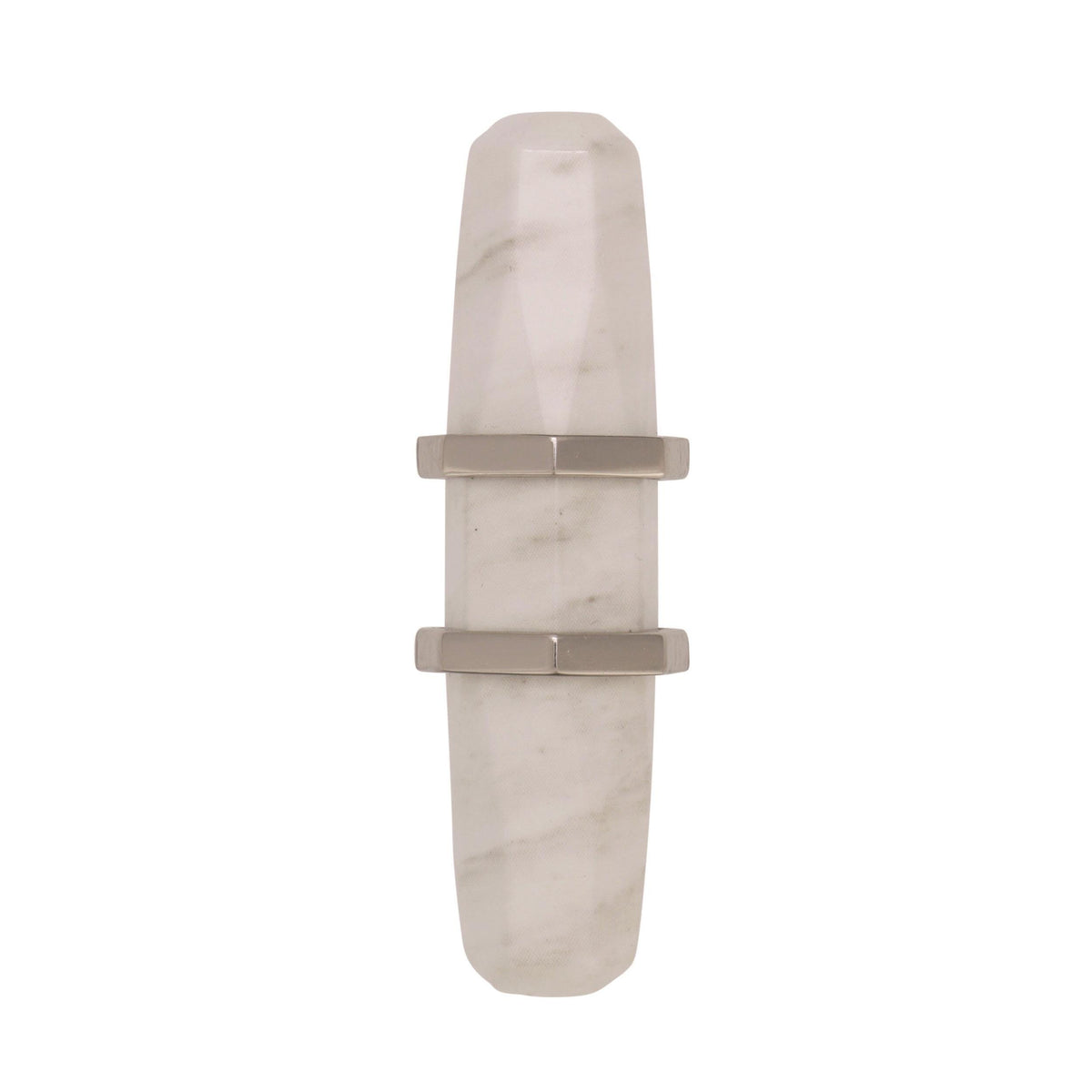 Amerock Cabinet Knob Marble White/Polished Nickel 2-1/2 inch (64 mm) Length Carrione 1 Pack Drawer Knob Cabinet Hardware