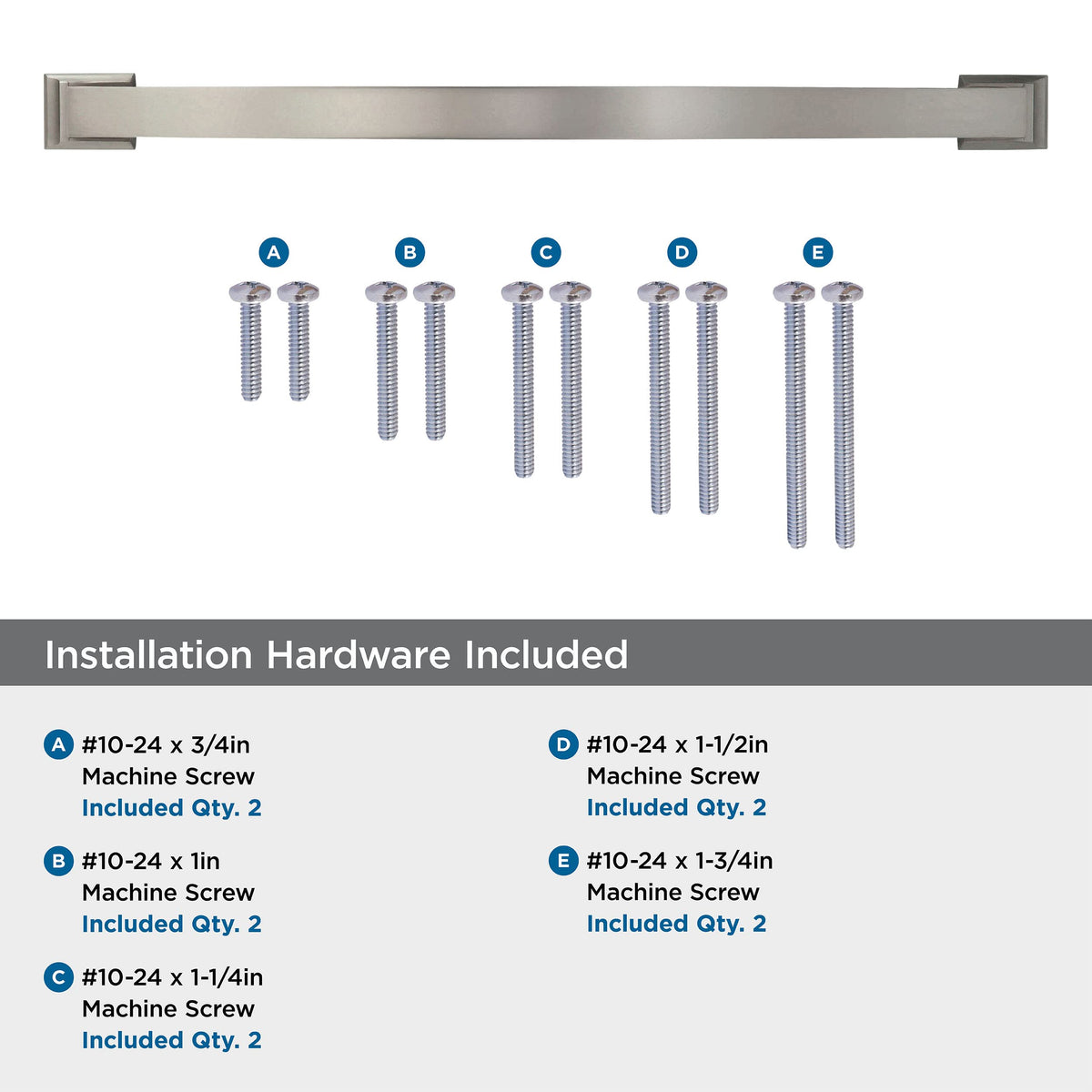 Amerock Appliance Pull Satin Nickel 18 inch (457 mm) Center to Center Candler 1 Pack Drawer Pull Drawer Handle Cabinet Hardware