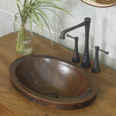 Native Trails CPS243 Hibiscus Drop-in Bathroom Sink, Antique Copper