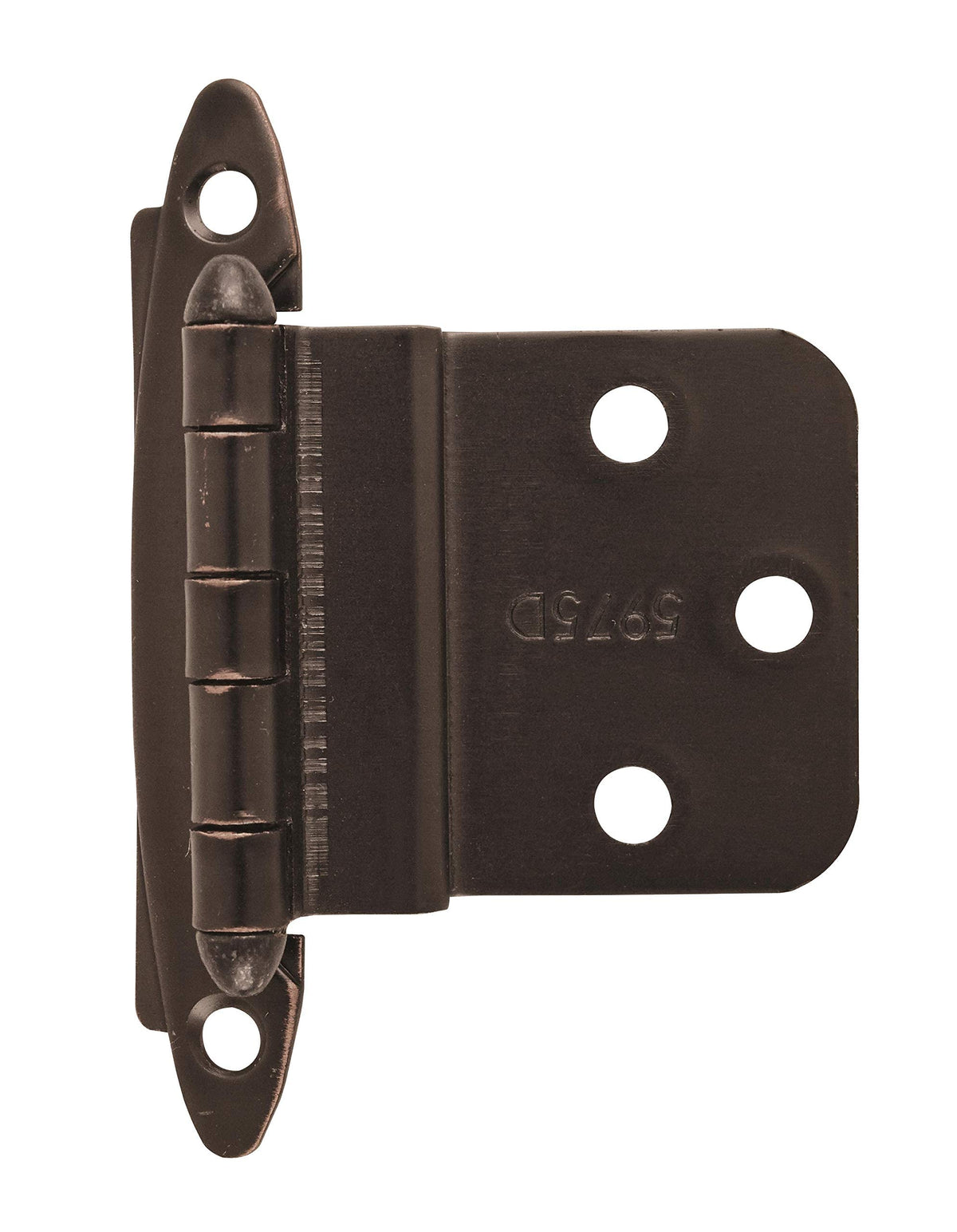 Amerock Cabinet Hinge 3/8 inch (10 mm) Inset Hinge Oil Rubbed Bronze 2 Pack Non Self-Closing Hinge Face Mount Hinge Cabinet Door Hinge