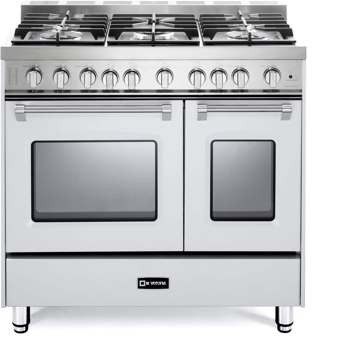 Verona VPFSGG365DW Prestige 36" Gas Double Oven Range - White