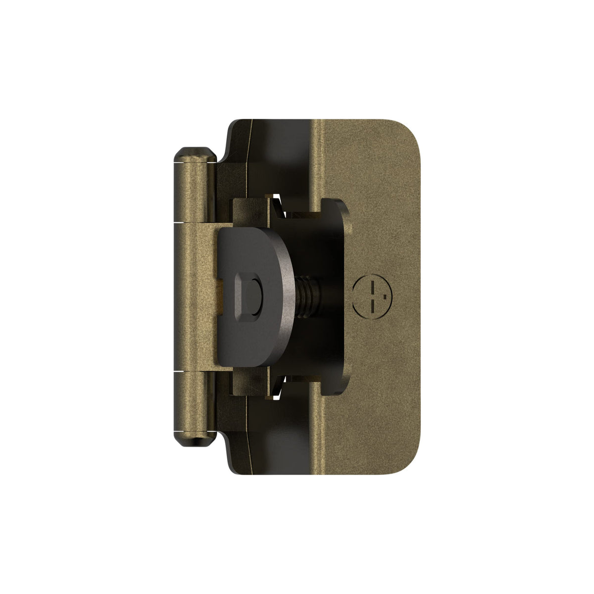 Amerock Double Demountable Cabinet Hinge 1/2 inch (13 mm) Overlay Hinge Burnished Brass 2 Pack Self-Closing Hinge Cabinet Door Hinge