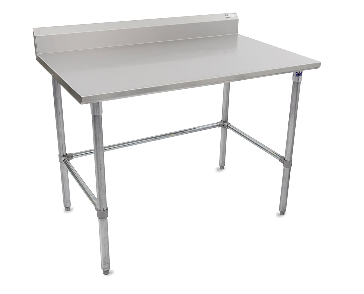 John Boos ST6R5-3060GBK Stallion Stainless Steel 5" Riser Top Work Table with Adjustable Galvanized Legs and Bracing, 60" Length x 30" Width
