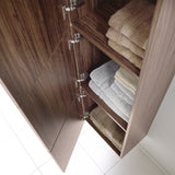 Fresca FST8090GW Fresca Walnut Bathroom Linen Side Cabinet w/ 3 Large Storage Areas