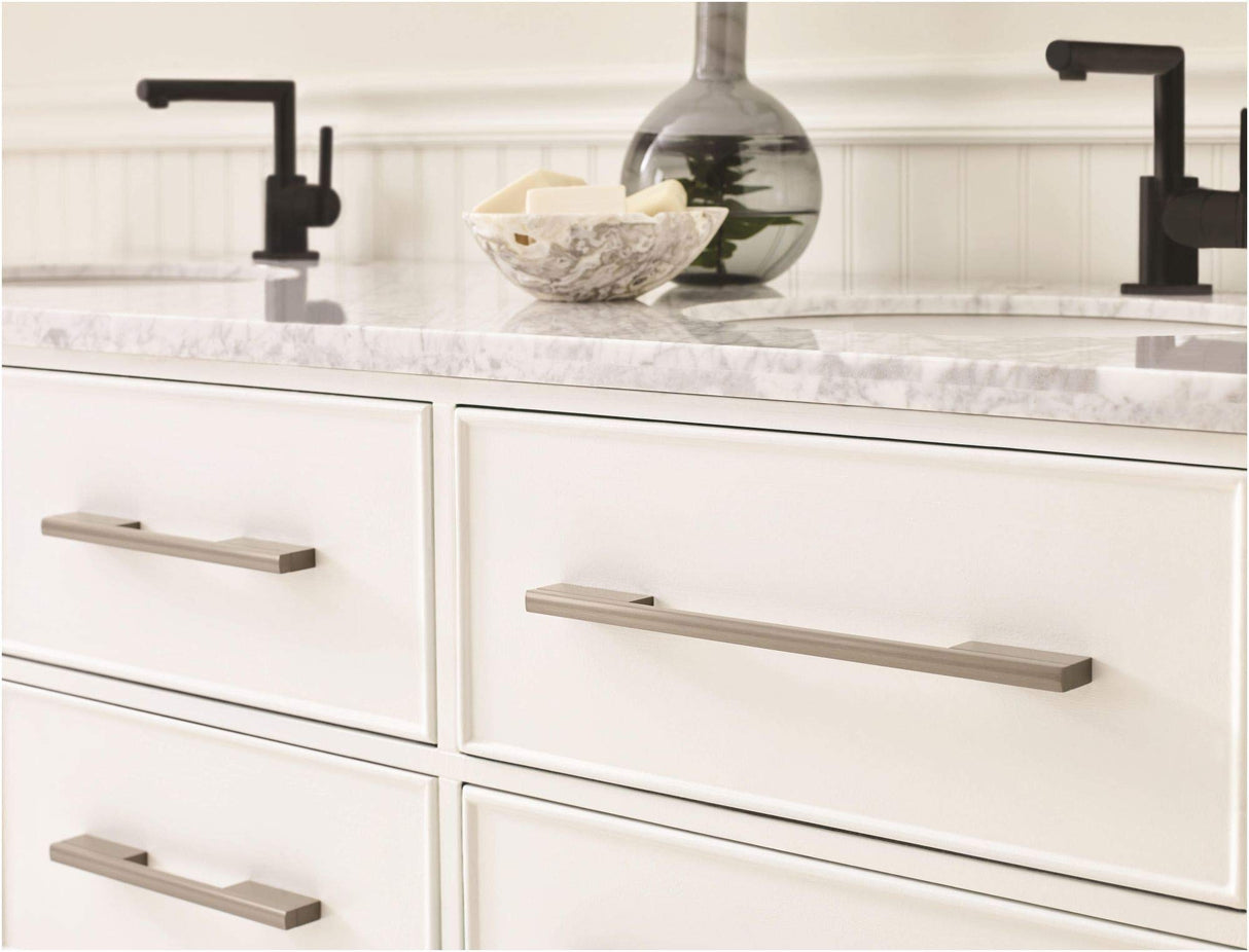 Amerock Cabinet Pull Silver Champagne 6-5/16 inch (160 mm) Center to Center Separa 1 Pack Drawer Pull Drawer Handle Cabinet Hardware