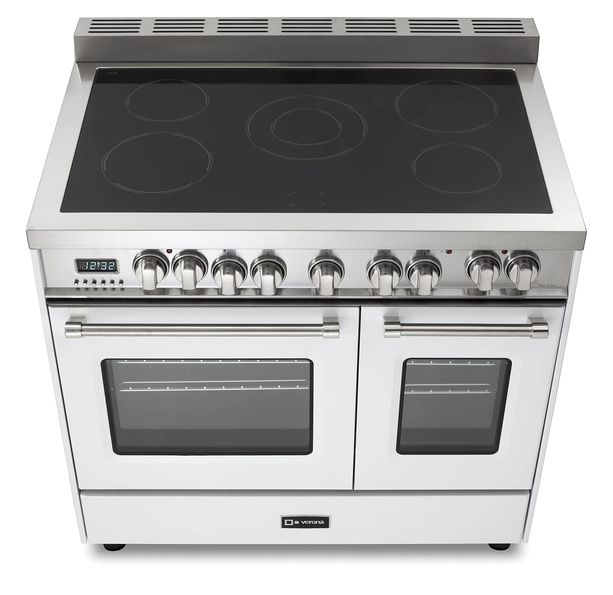 Verona VPFSEE365DW Prestige 36" Electric Glass Top Double Oven Range - White