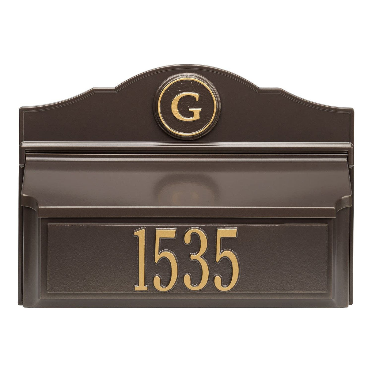 Whitehall 11249 - Colonial Wall Mailbox Package #1 (Mailbox, Plaque & Monogram)