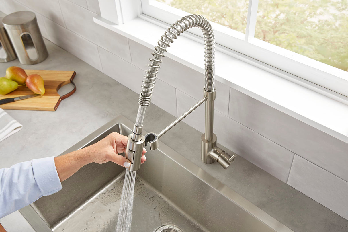 Gerber D451288SS The Foodie Pre-rinse Single Handle Spring-spout Kitchen Faucet -...