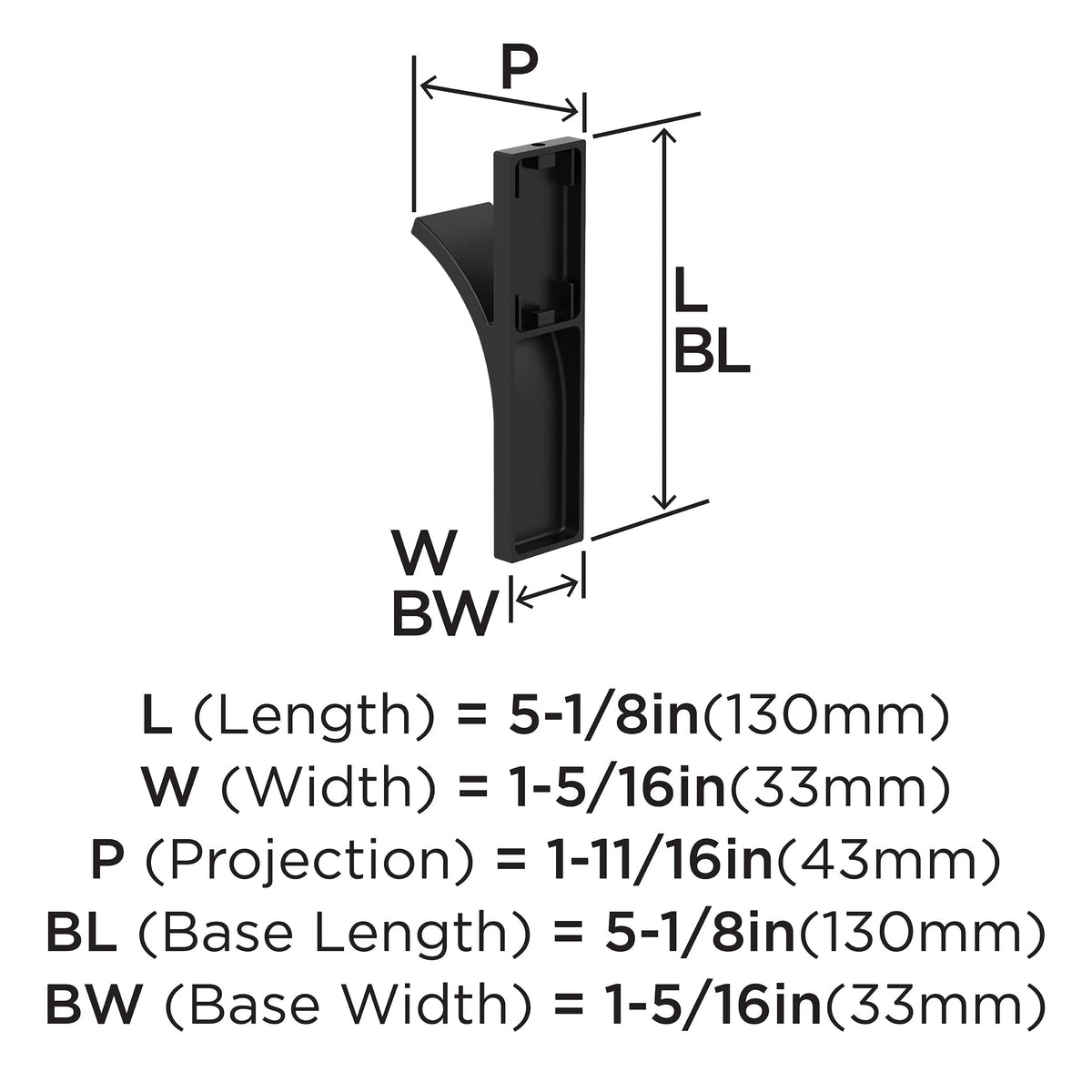 Amerock HBX37014MB Apex Single Prong Decorative Wall Hook Matte Black Hook for Coats, Hats, Backpacks, Bags Hooks for Bathroom, Bedroom, Closet, Entryway, Laundry Room, Office