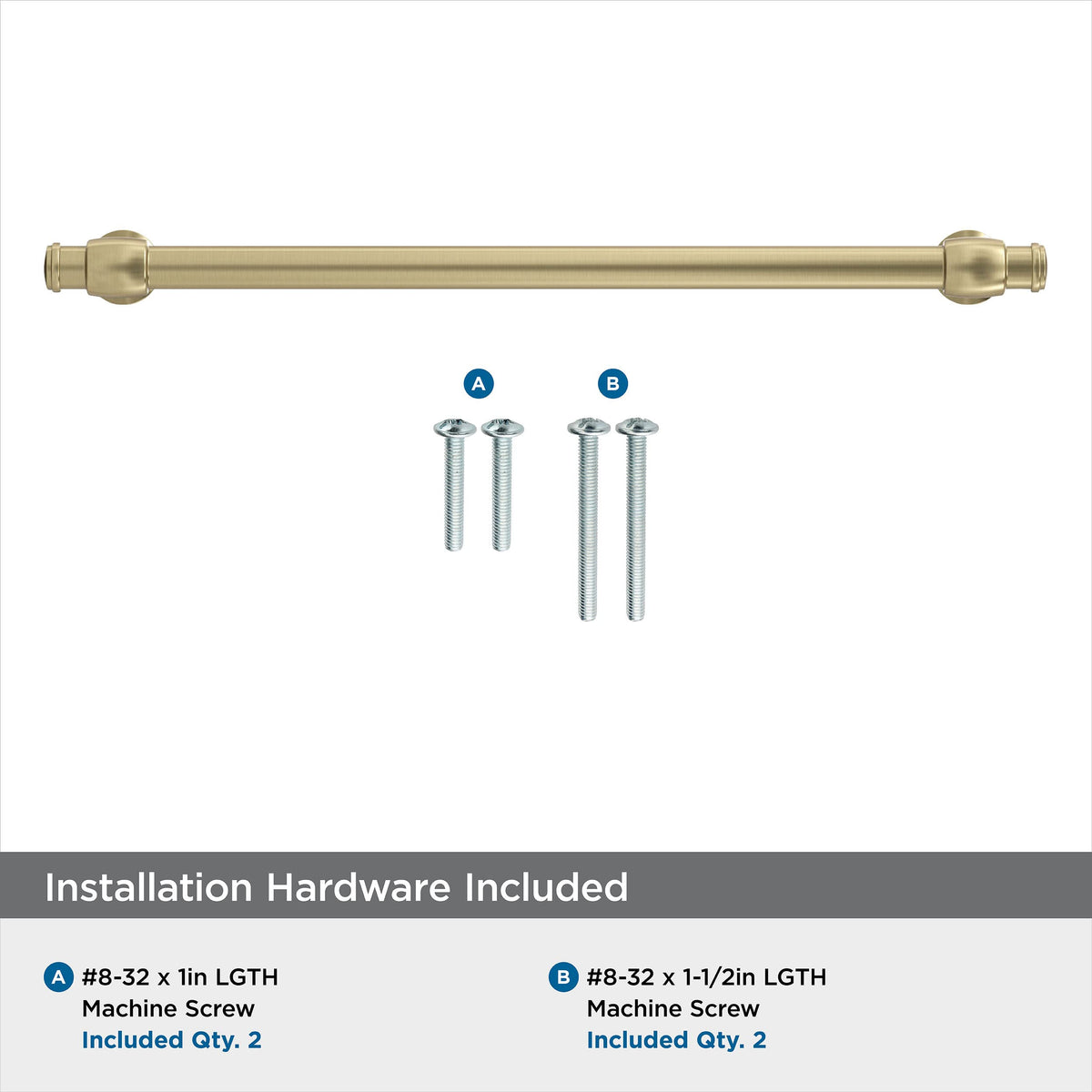 Amerock Cabinet Pull Golden Champagne 8-13/16 in (224 mm) Center-to-Center Drawer Pull Winsome Kitchen and Bath Hardware Furniture Hardware
