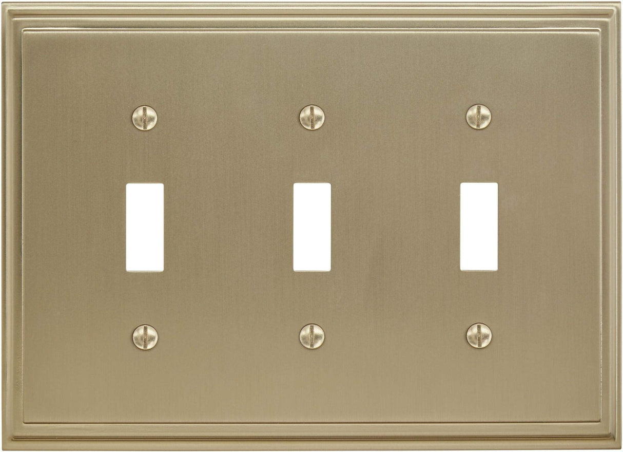 Amerock Wall Plate Golden Champagne 3 Toggle Switch Plate Cover Mulholland 1 Pack Light Switch Cover