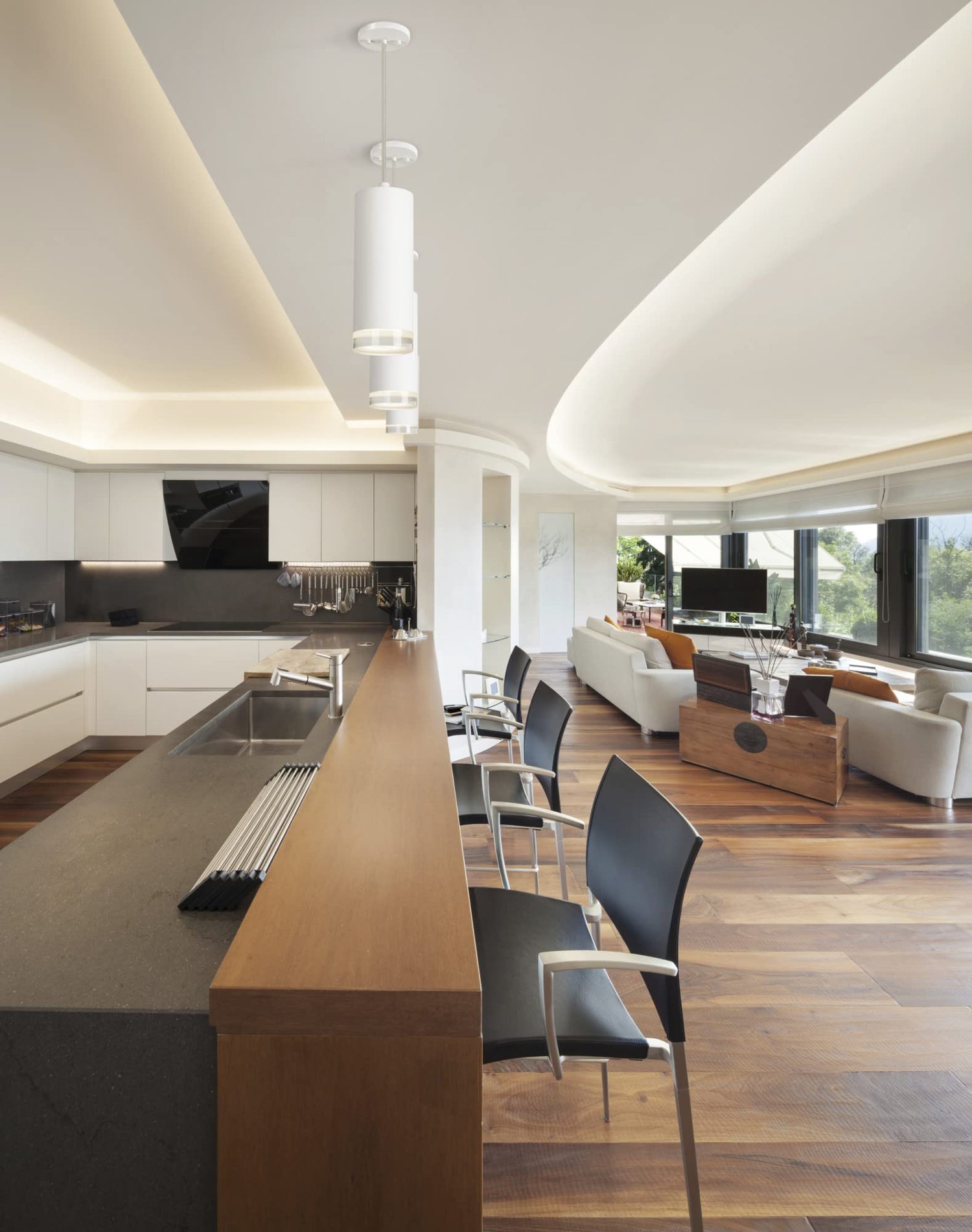 Kuzco 401431BN-LED CAMEO 8" 40 Brushed Nickel 120V ELV LED 3000K 90CRI 9W