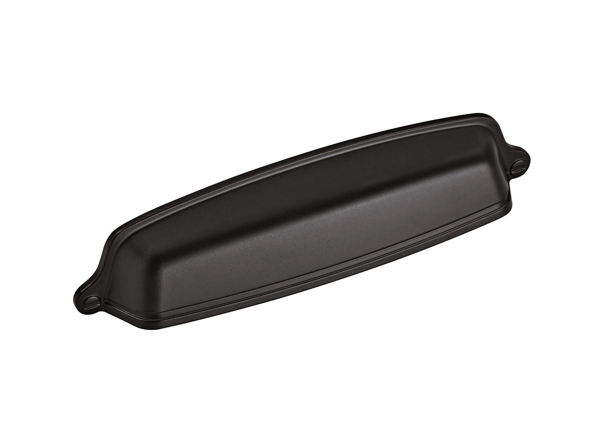Amerock Cabinet Cup Pull Matte Black 5-1/16 inch (128 mm) Center-to-Center Stature 1 Pack Drawer Pull Drawer Handle Cabinet Hardware