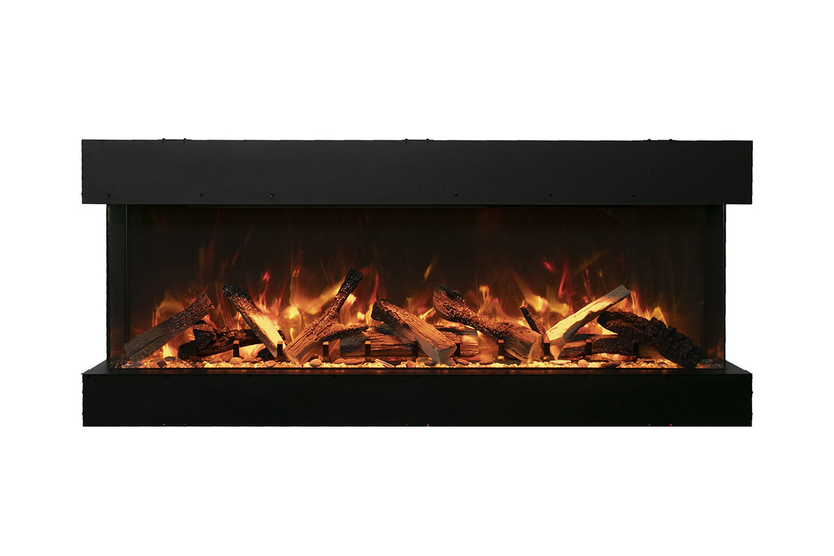 Amantii 60-TRV-XT-XL Trv View Extra Tall Smart Electric - 60" Indoor / Outdoor WiFi Enabled  3 Sided Electric Fireplace Featuring a 22" Height, MultiFunction Remote, Multi Speed Flame Motor, and a Selection of Media Options