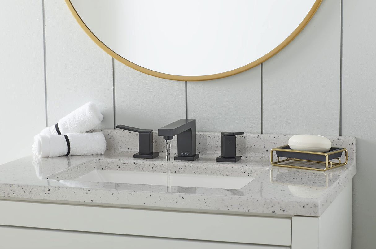 Gerber D304119BS Satin Black Avian Two Handle Widespread Lavatory Faucet