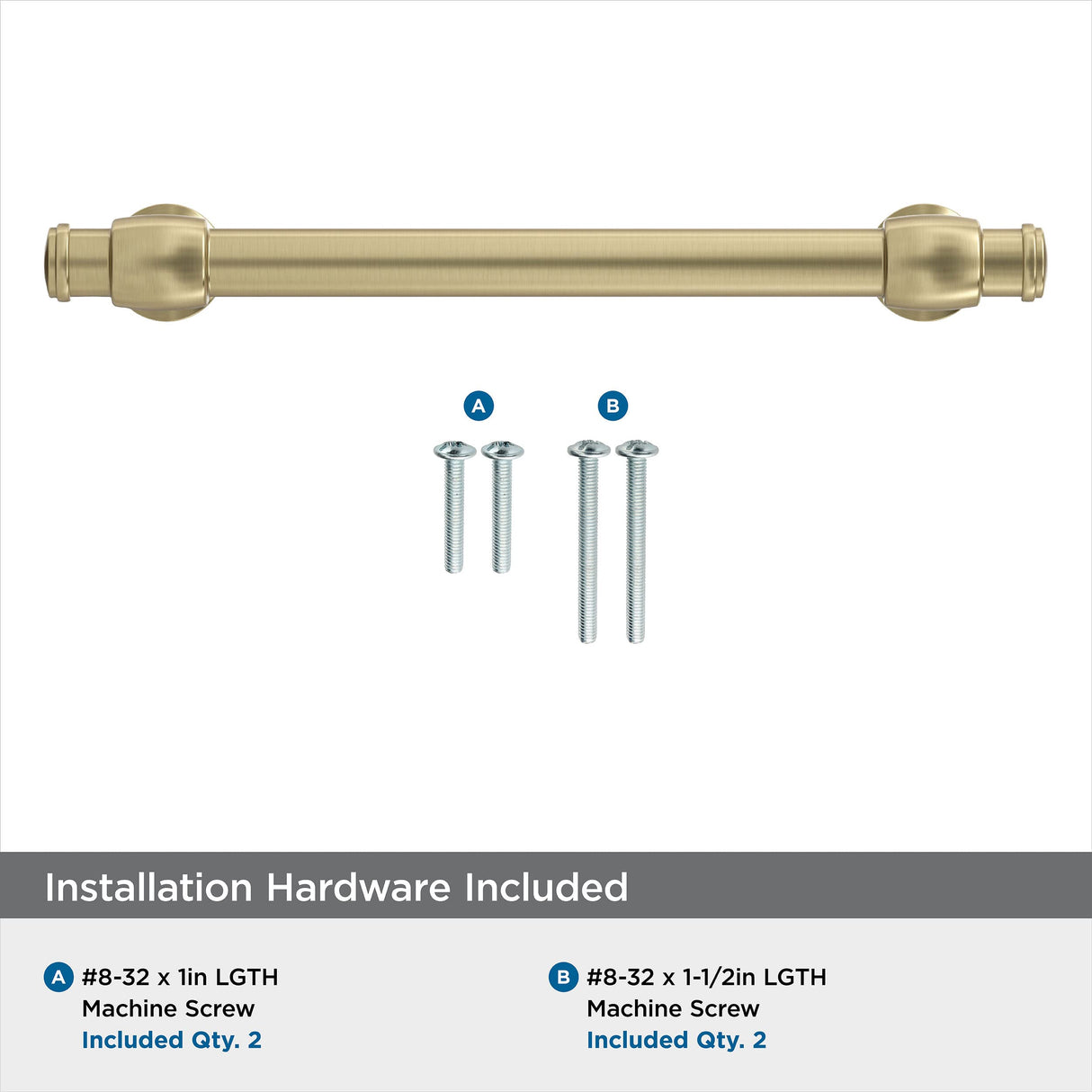 Amerock Cabinet Pull Golden Champagne 5-1/16 in (128 mm) Center-to-Center Drawer Pull Winsome Kitchen and Bath Hardware Furniture Hardware