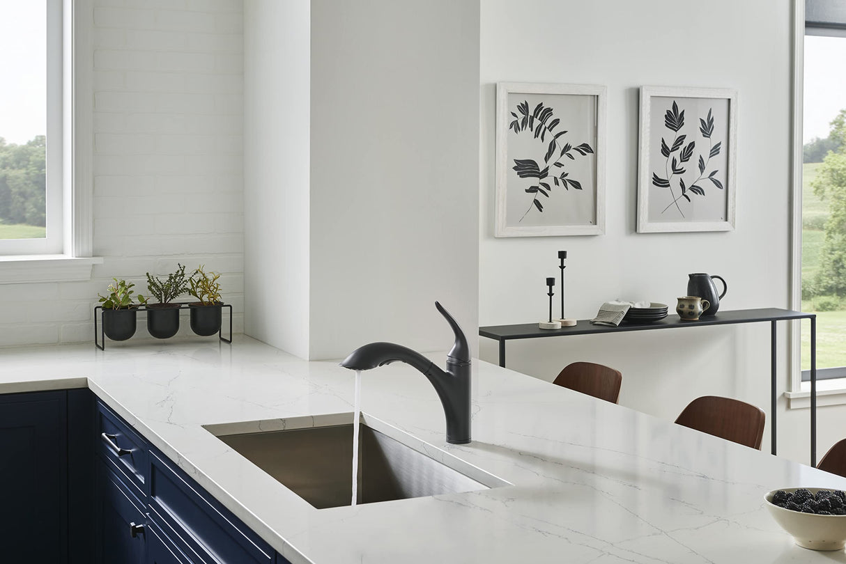 Gerber D455221BS Antioch Single Handle Pull-out Kitchen Faucet - Satin Black