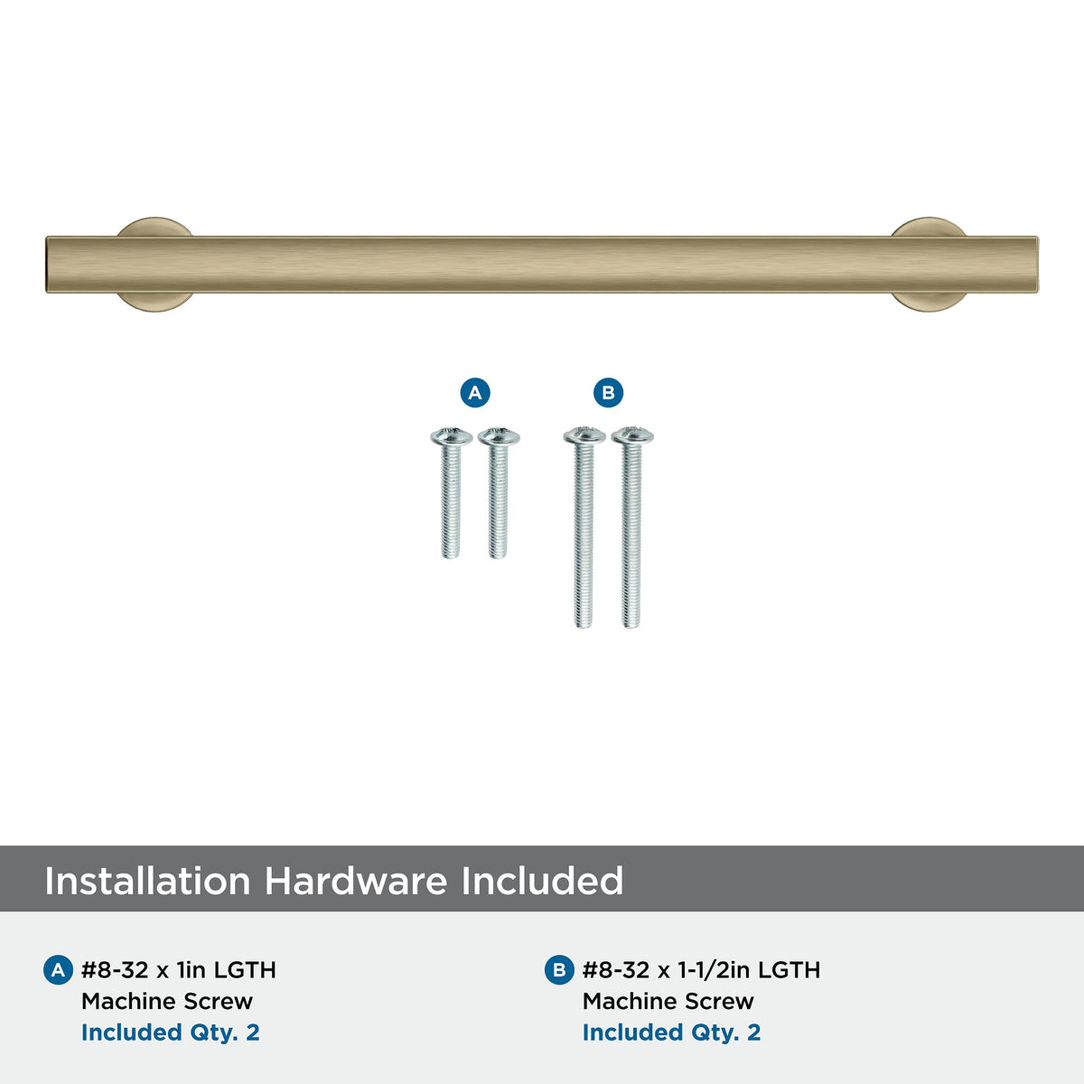 Amerock BP37107BBZ Everett 7-9/16 in (192 mm) Center-to-Center Golden Champagne Cabinet Pull Kitchen Cabinet Hardware Furniture Hardware Bathroom Drawer Handle