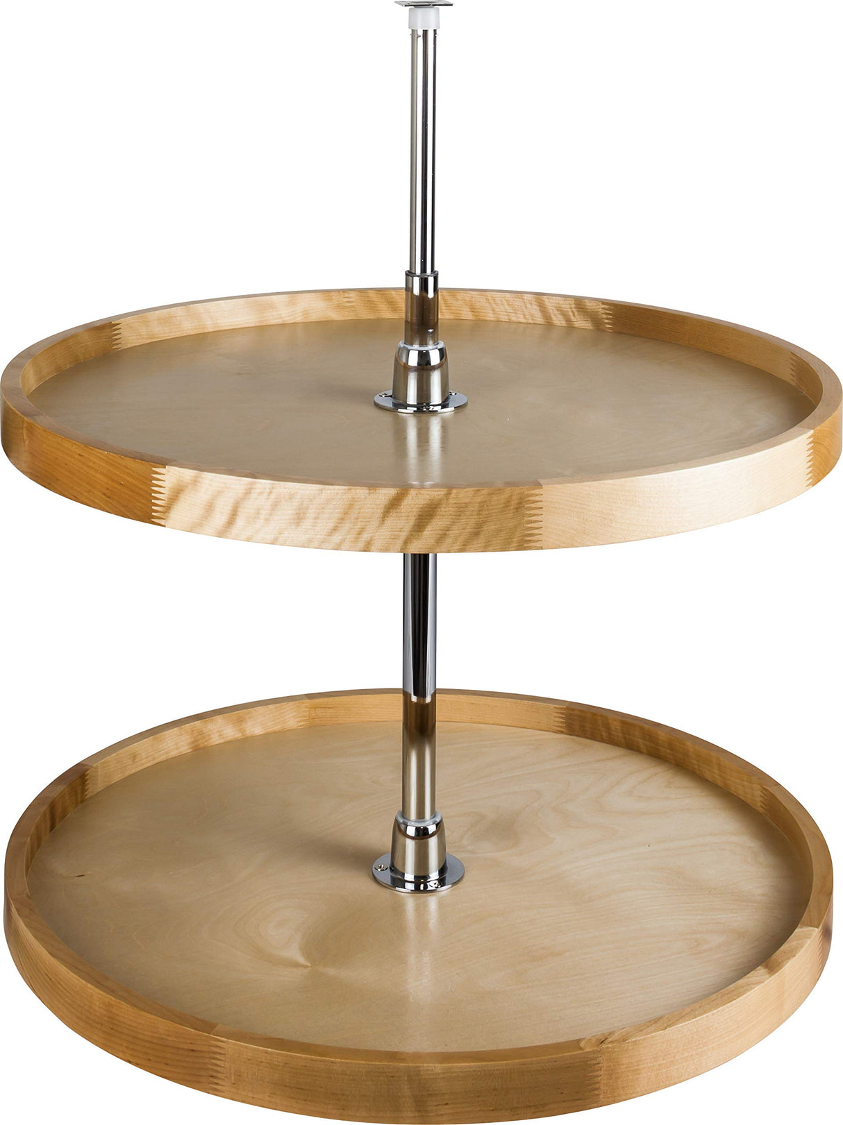 Hardware Resources LSR218-SET 18" Round Two-Shelf Wood Lazy Susan Set