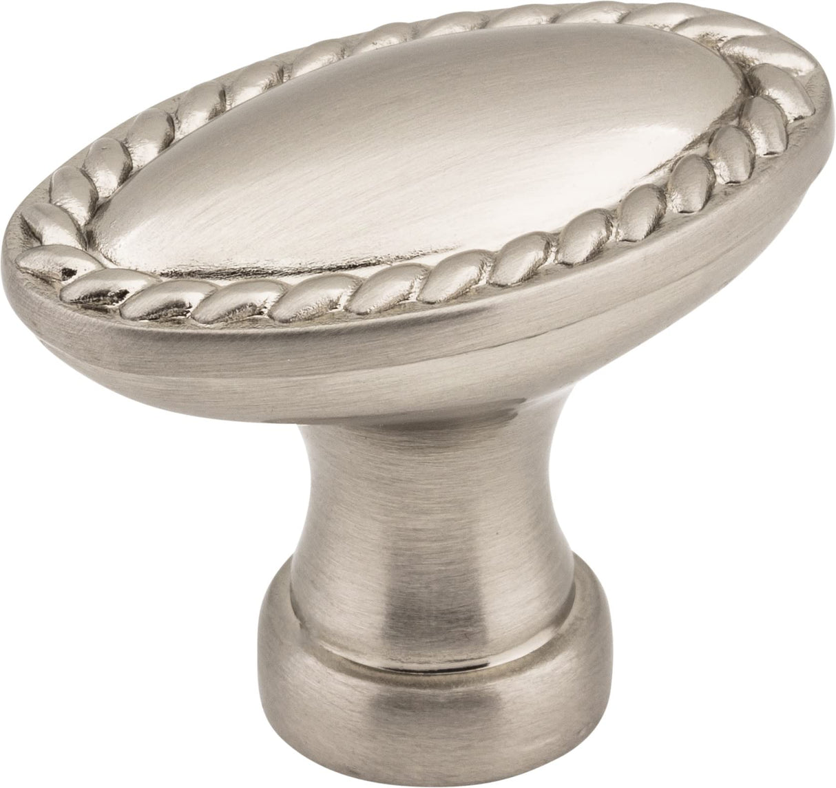 Elements Z115L-SN 1-3/8" Overall Length Satin Nickel Oval Rope Detailed Lindos Cabinet Knob