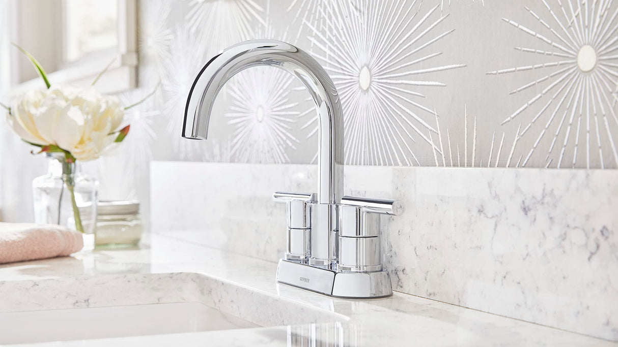 Gerber D307058 Parma Two Handle Centerset Bathroom Faucet With Metal Touch DOWN...