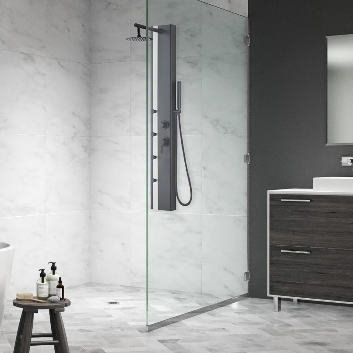 PULSE ShowerSpas 1060MB-SSB-1.8GPM Eclipse Stainless Steel Brushed ShowerSpa