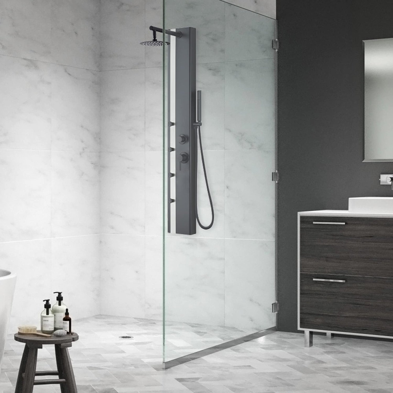 PULSE ShowerSpas 1060MB-SSB-1.8GPM Eclipse Stainless Steel Brushed ShowerSpa