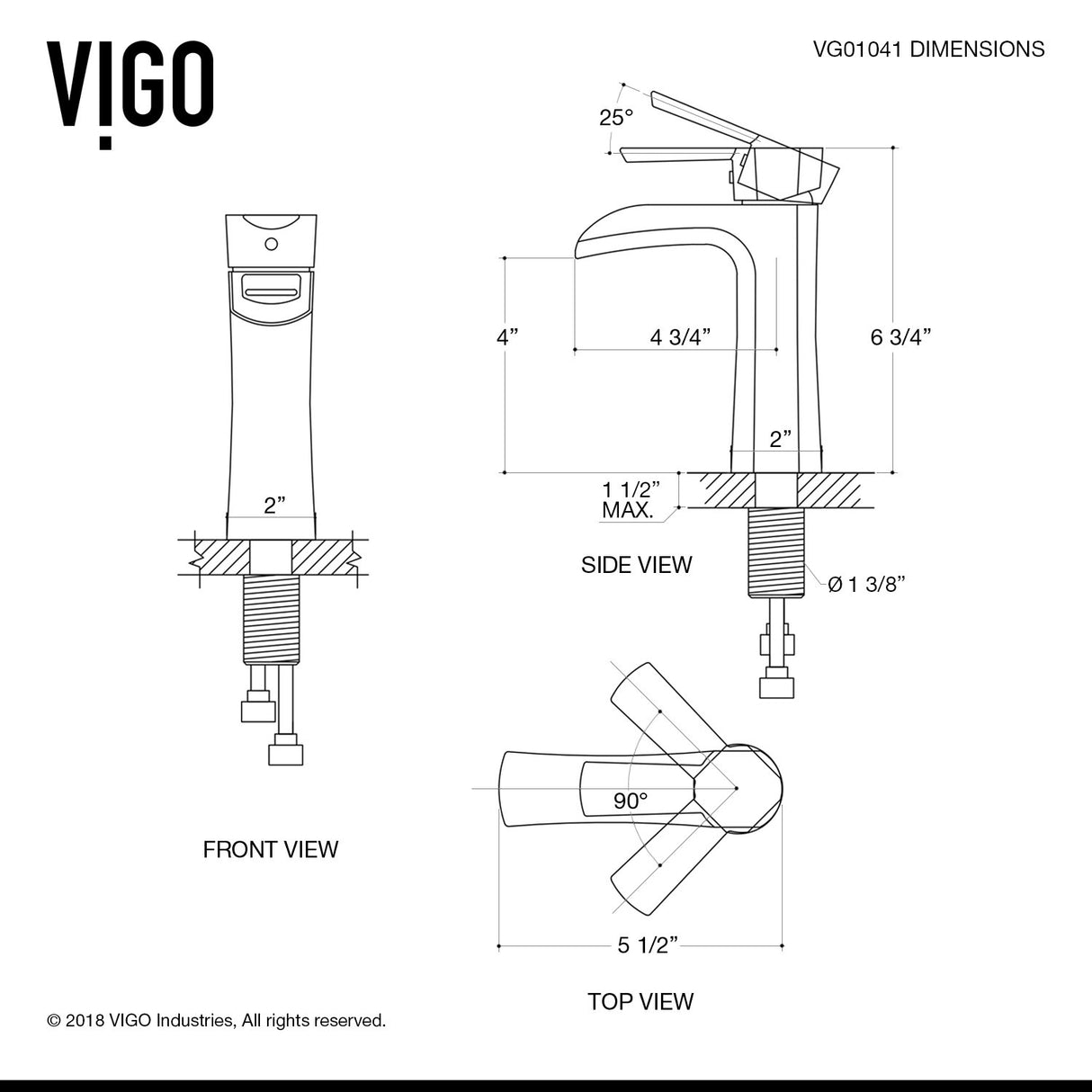 VIGO Paloma 6.75 inch H Single Hole Single Handle Single Hole Bathroom Faucet in Chrome - Bathroom Sink Faucet VG01041CH