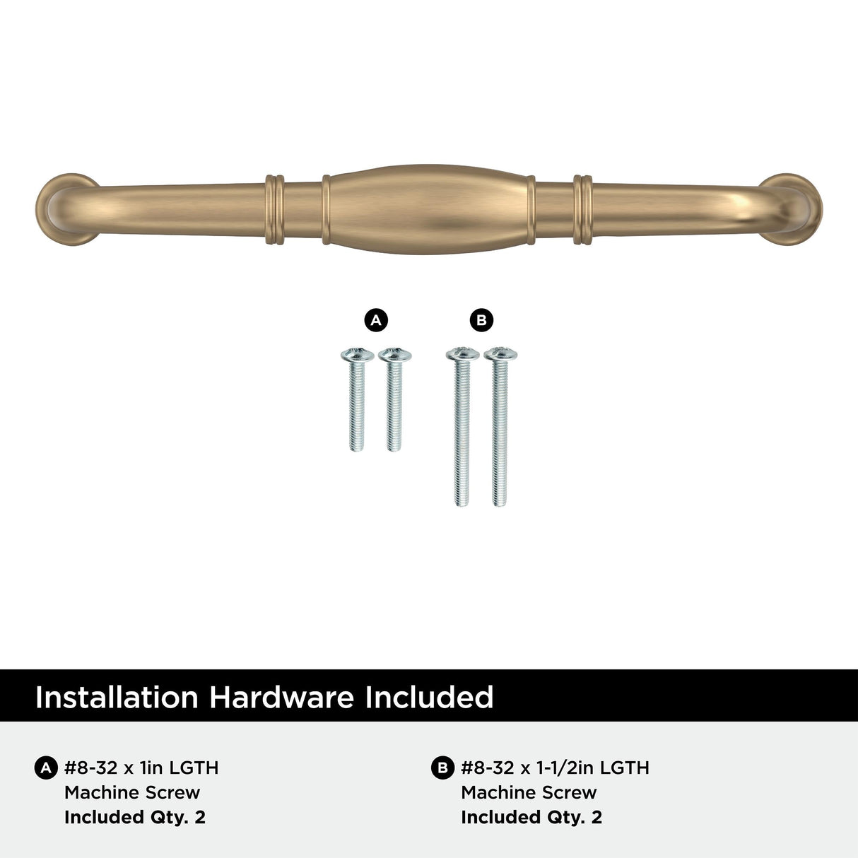 Amerock BP55245CZ Champagne Bronze Cabinet Pull 6-5/16 inch (160mm) Center-to-Center Cabinet Hardware Granby Furniture Hardware Drawer Pull