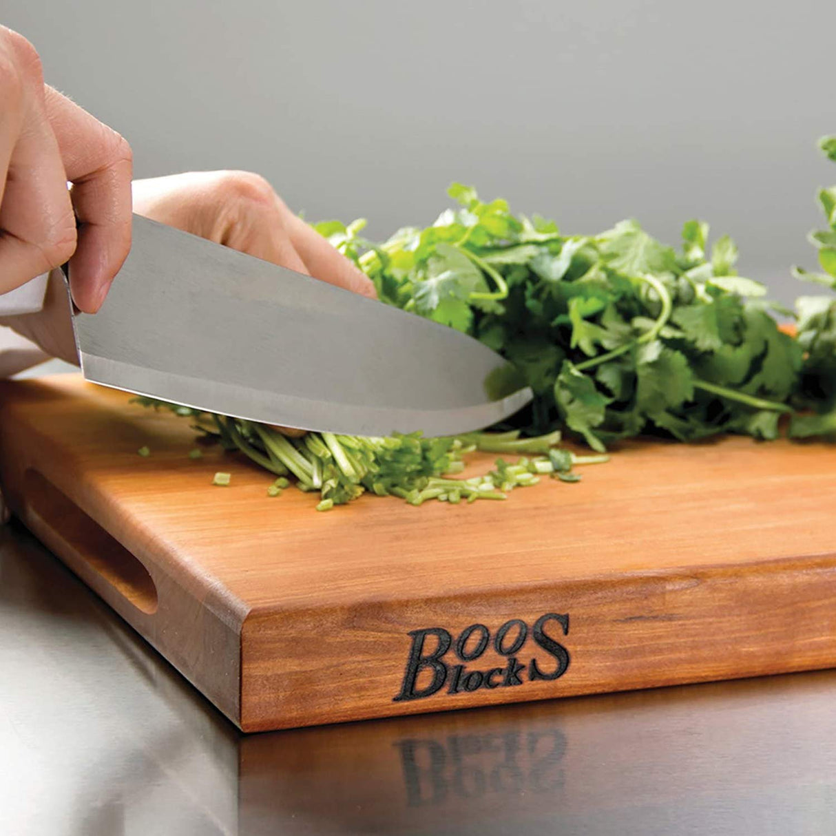 John Boos CHY-R01 Cherry Wood Cutting Board for Kitchen Prep, 1.5 Inch Thick, Large Edge Grain Rectangular Reversible Charcuterie Block, 18" x 12" 1.5" 18X12X1.5 CHY-EDGE GR-REV-
