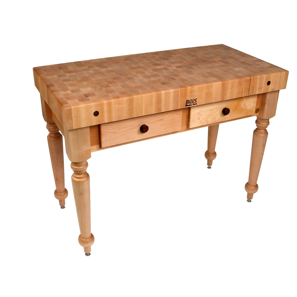 John Boos CUCR04 Rustic Country Kitchen Island w Drawers (Island)