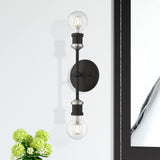 Livex Lighting 14422-04 Lansdale 2 Light ADA Vanity Sconce, Black with Brushed Nickel Accents