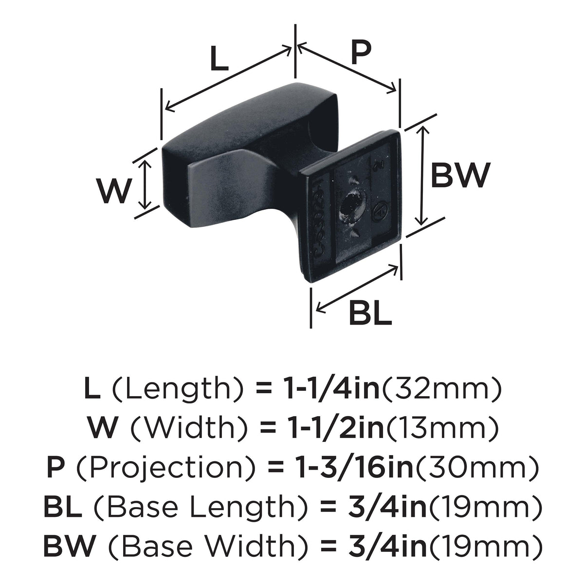 Amerock Cabinet Knob Black Bronze 1-1/4 inch (32 mm) Length Mulholland 1 Pack Drawer Knob Cabinet Hardware