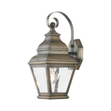 Livex Lighting 2601-01 Transitional One Light Outdoor Wall Lantern from Exeter Collection Finish, Antique Brass