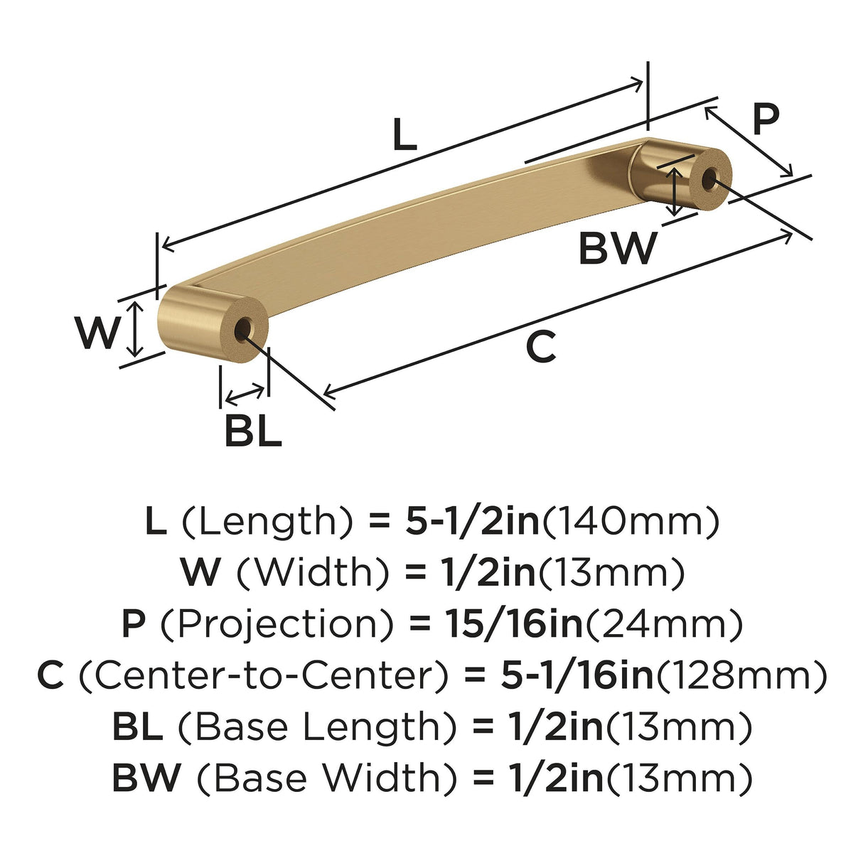 Amerock Cabinet Pull Champagne Bronze 5-1/16 in (128 mm) Center-to-Center Drawer Pull Rift Kitchen and Bath Hardware Furniture Hardware