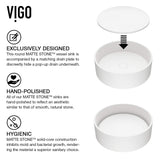 VIGO Anvil 16 inch Diameter Over the Counter Freestanding Matte Stone Round Vessel Bathroom Sink in Matte White - Sink for Bathroom VG04016