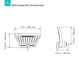 PULSE ShowerSpas 2056-BN PowerShot Air-Infused Curved 3-Pattern Showerhead, 8", Brushed Nickel Finish