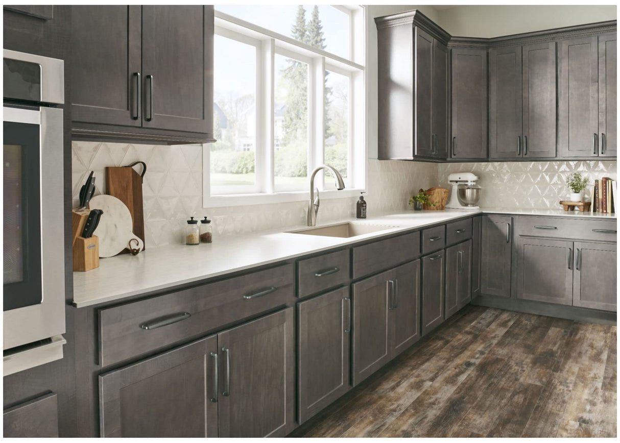Jeffrey Alexander 1092BNBDL 96 mm Center-to-Center Brushed Pewter Square Milan 1 Cabinet Pull