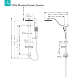 PULSE ShowerSpas 7005-CH Monaco Shower System with 8" Square Rain Showerhead, Hand Shower, Soap Dish, Polished Chrome Finish