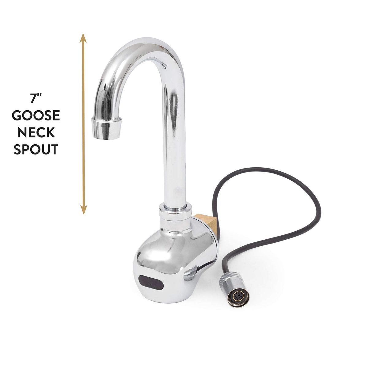 John Boos PBF-SEF3GLF Splash Mount-Hands Free 3" Goose Neck Faucet with Electronic Sensor for use PBHS-W-1410-1 and PBHS-W-1410-1-SSLR Hands Sinks