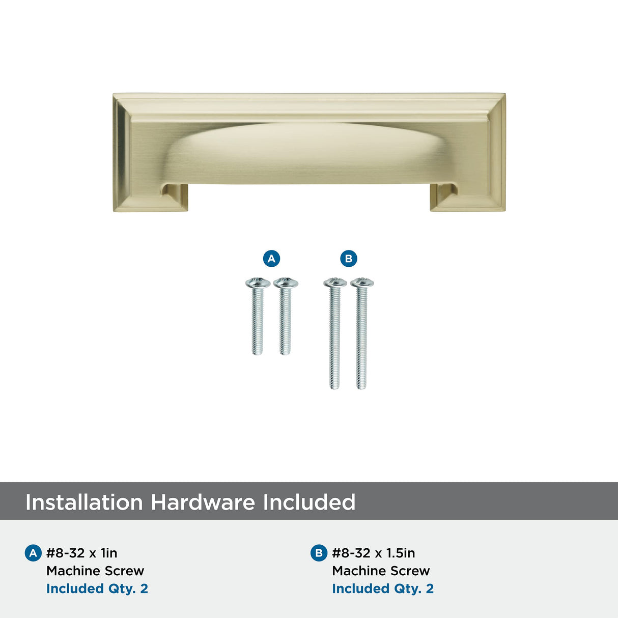 Amerock Cabinet Cup Pull Golden Champagne 3 inch & 3-3/4 inch (76mm & 96 mm) Center to Center Appoint 1 Pack Drawer Pull Drawer Handle Cabinet Hardware