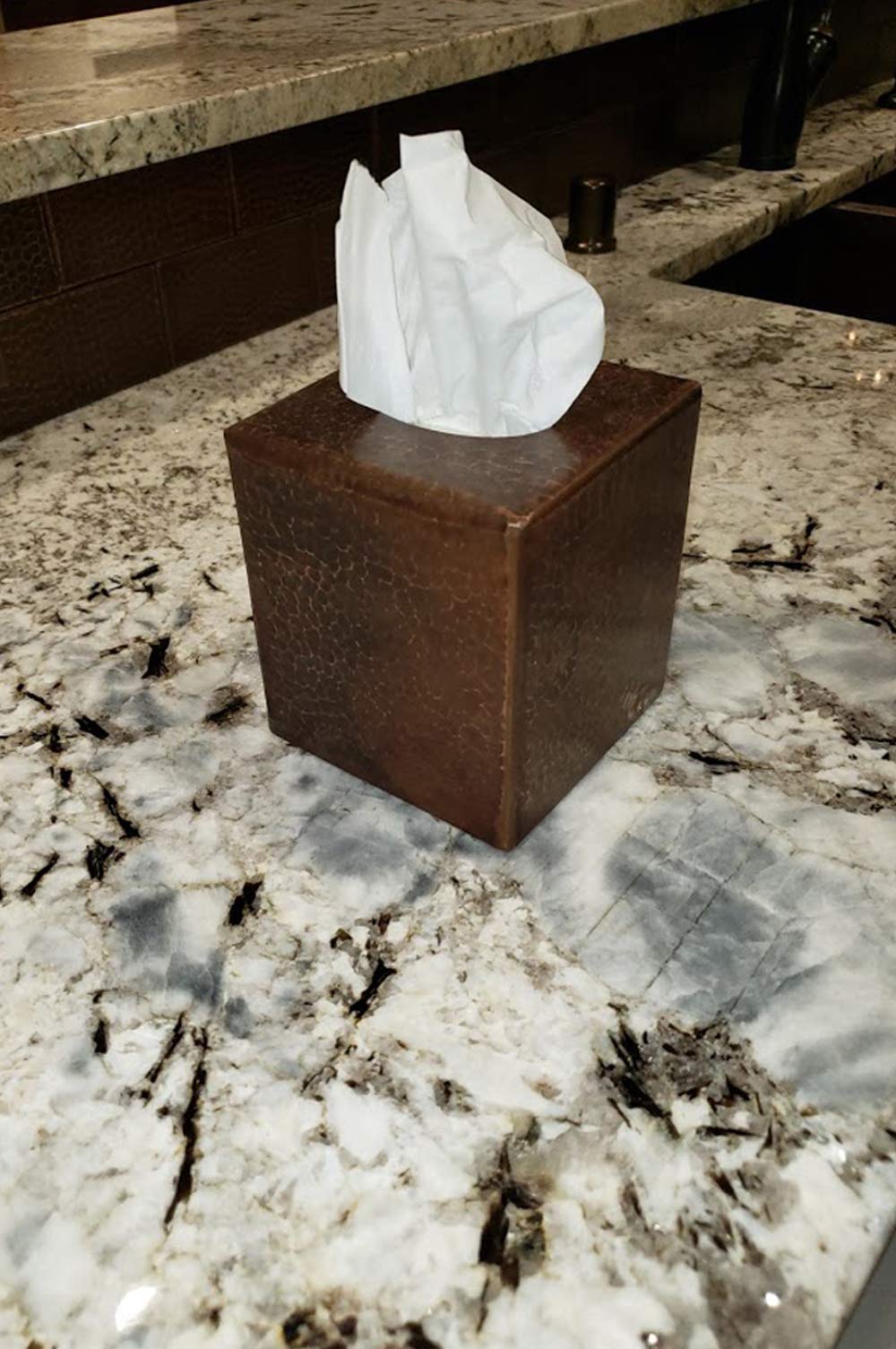 Premier Copper Products TBCSDB Small Hammered Copper Tissue Box Cover