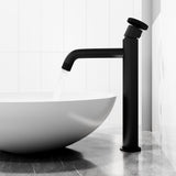 VIGO Cass 12 inch H Single Hole Single Handle Bathroom Faucet in Matte Black - Vessel Sink Faucet VG03030MB