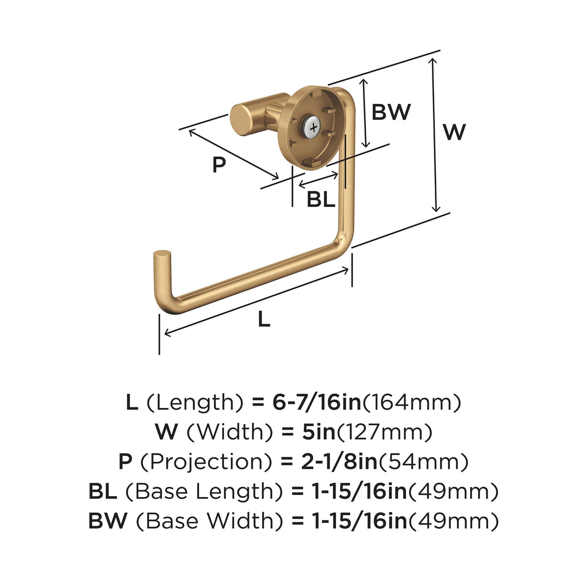 Amerock BH26541CZ Champagne Bronze Towel Ring 6-7/16 in (164 mm) Length Towel Holder Arrondi Hand Towel Holder for Bathroom Wall Small Kitchen Towel Holder Bath Accessories