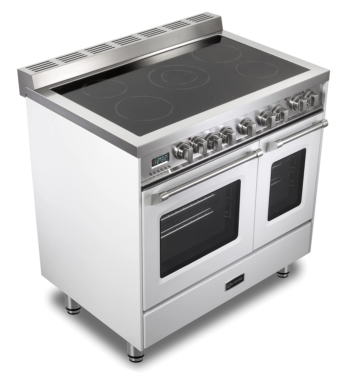 Verona VPFSEE365DW Prestige 36" Electric Glass Top Double Oven Range - White