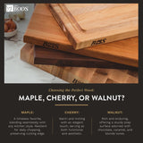 John Boos MCB1 Medium Maple Wood Cutting Board for Kitchen 6 x Inches, 4 Inches Thick Non-Reversible End Grain Charcuterie Block with Feet 06X06X4 MPL-END GR-MINI CHEESE BLOC